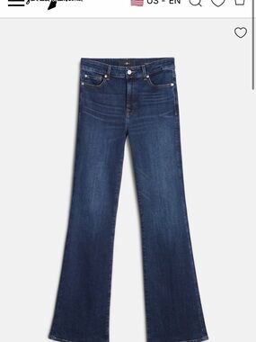 7 For All Mankind Dark Blue Flared Jeans
